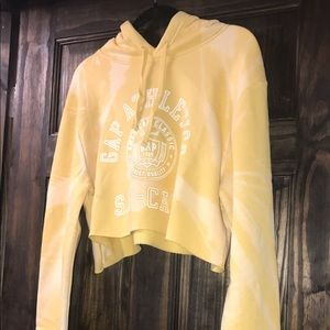 Custom cropped and Acid washed Gap Hoodie